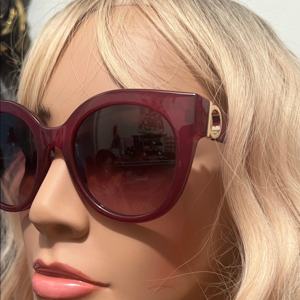 Salvatove Ferragamo Chic Burgundy Sunglasses - Picture 3 of 13